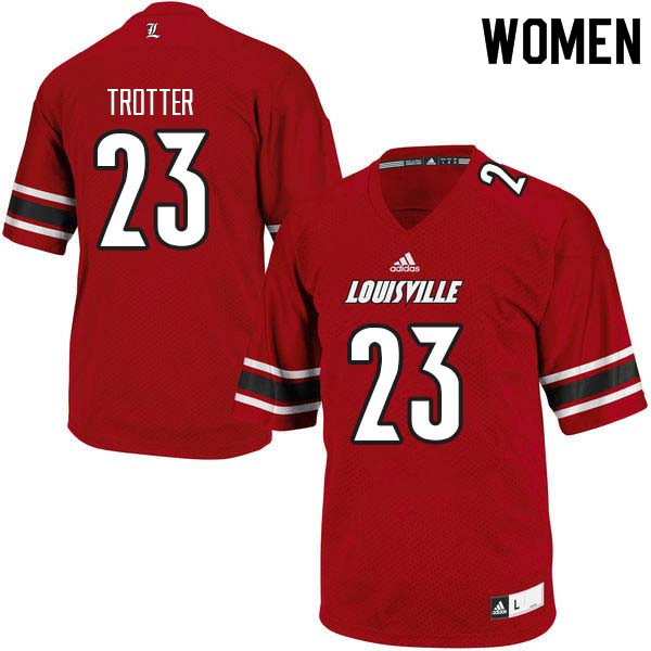 Women Louisville Cardinals #23 Harry Trotter College Football Jerseys Sale-Red